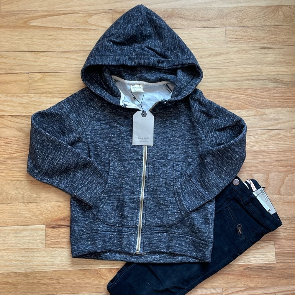 Zara Girls Full Zip Front Sweatshirt - size 7